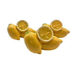 Lemons Cabinet Drawer Knobs Novelty Fruit Food Yellow Figural Vintage Lot 3